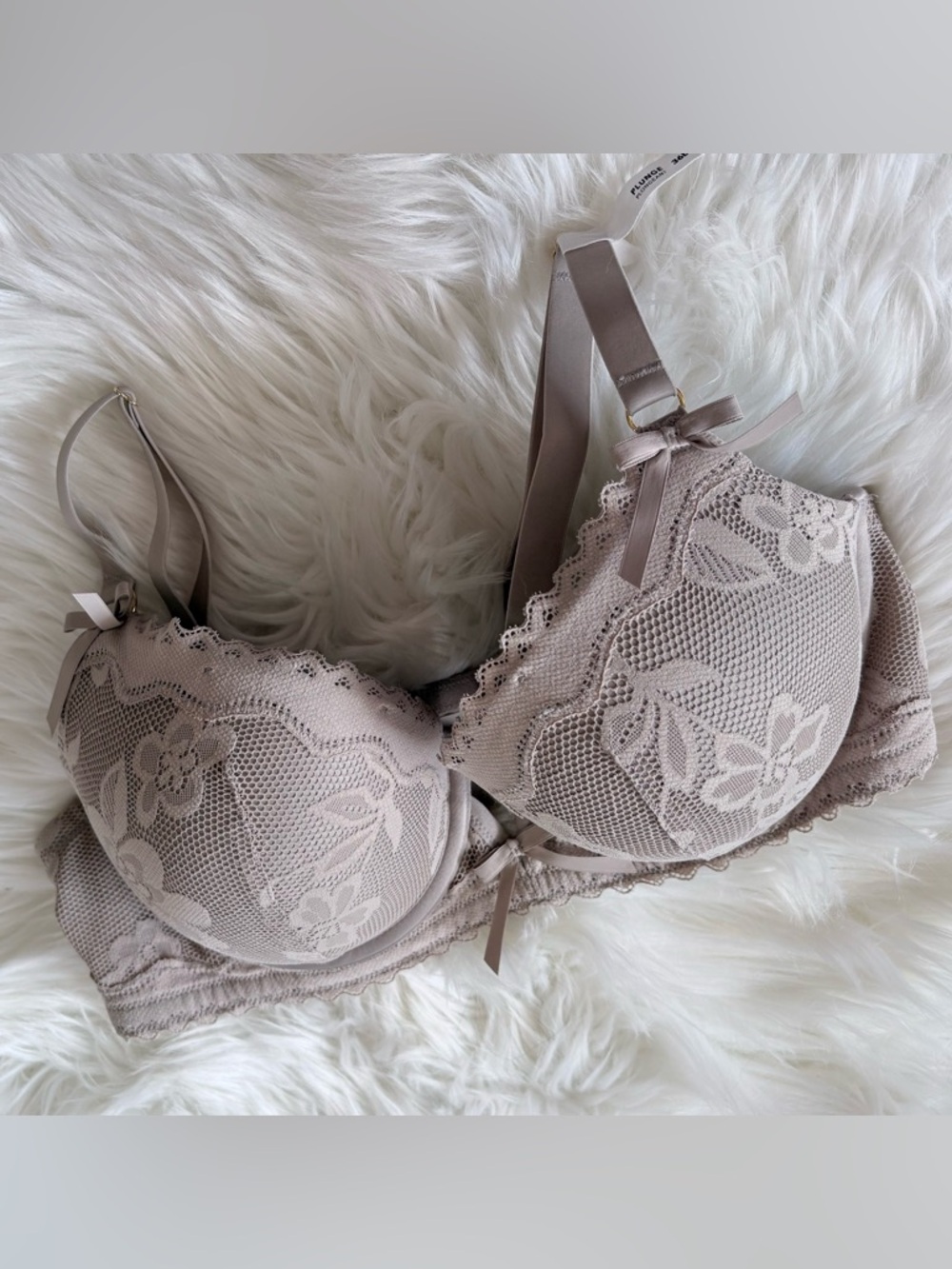 NWOT Aerie Show Off Feeling Femme Lace Plunge Push Up Bra - Picture 6 of 9